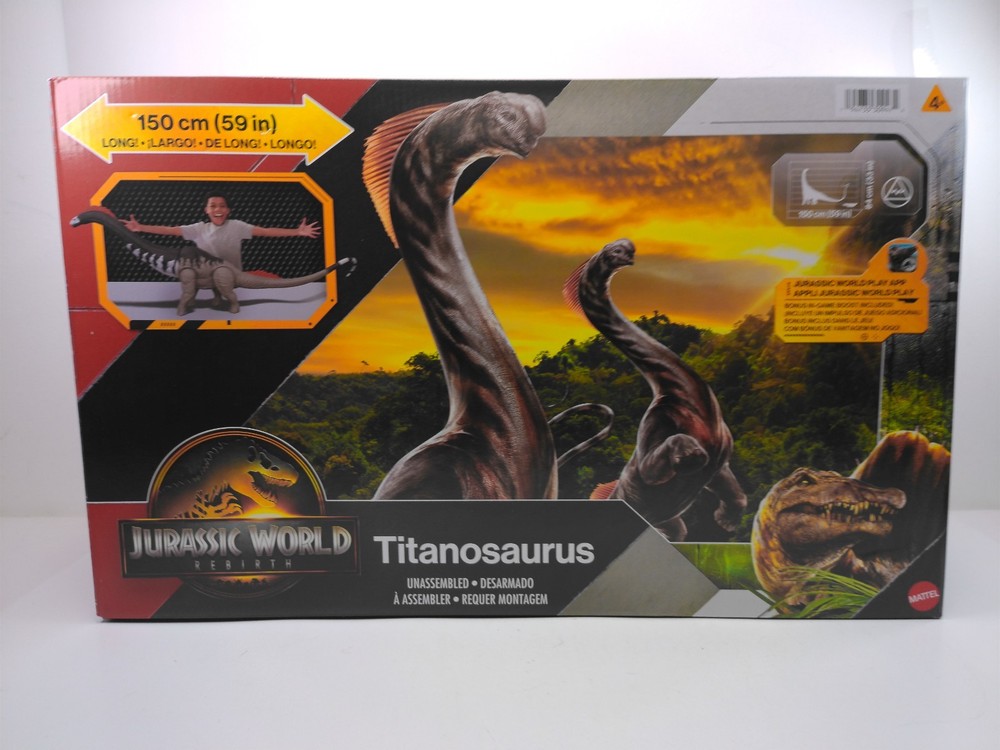 MATTEL JURASSIC WORLD REBIRTH TITANOSAURUS NEW SEALED BOX 59 INCHES LONG