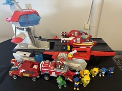 Paw Patrol Aircraft Carrier HQ with Chase Action Figure and Mighty Pups Big Set