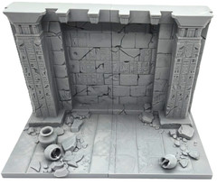 Ancient Temple Ruins Diorama Display | Indiana Jones Style Tomb Background