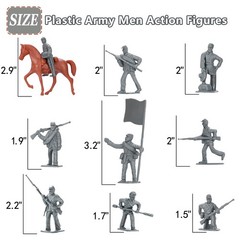 82PCS Civil War Solider Toys, 40 Blue and 40 Gray Uniform Action Figures Plastic