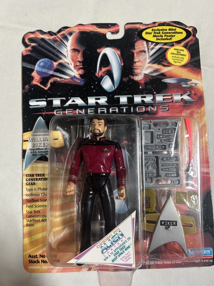 Star Trek Generations William Riker Action Figure Lieutenant Commander 1994 New