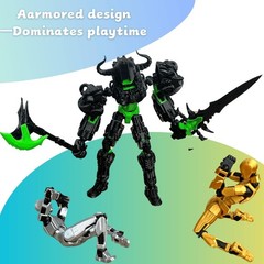 Titan 13 Fully Articulated Action Figure – Customizable Anime Robot, 2″ Black