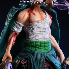 21cm One Piece Zoro Three-Sword Style Blood Bath GK Figure Anime Statue Gift
