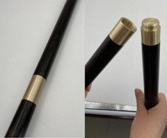 Ebony Wood Stick 3 Section Joint Chinese Kung Fu Taichi Training Martial Art