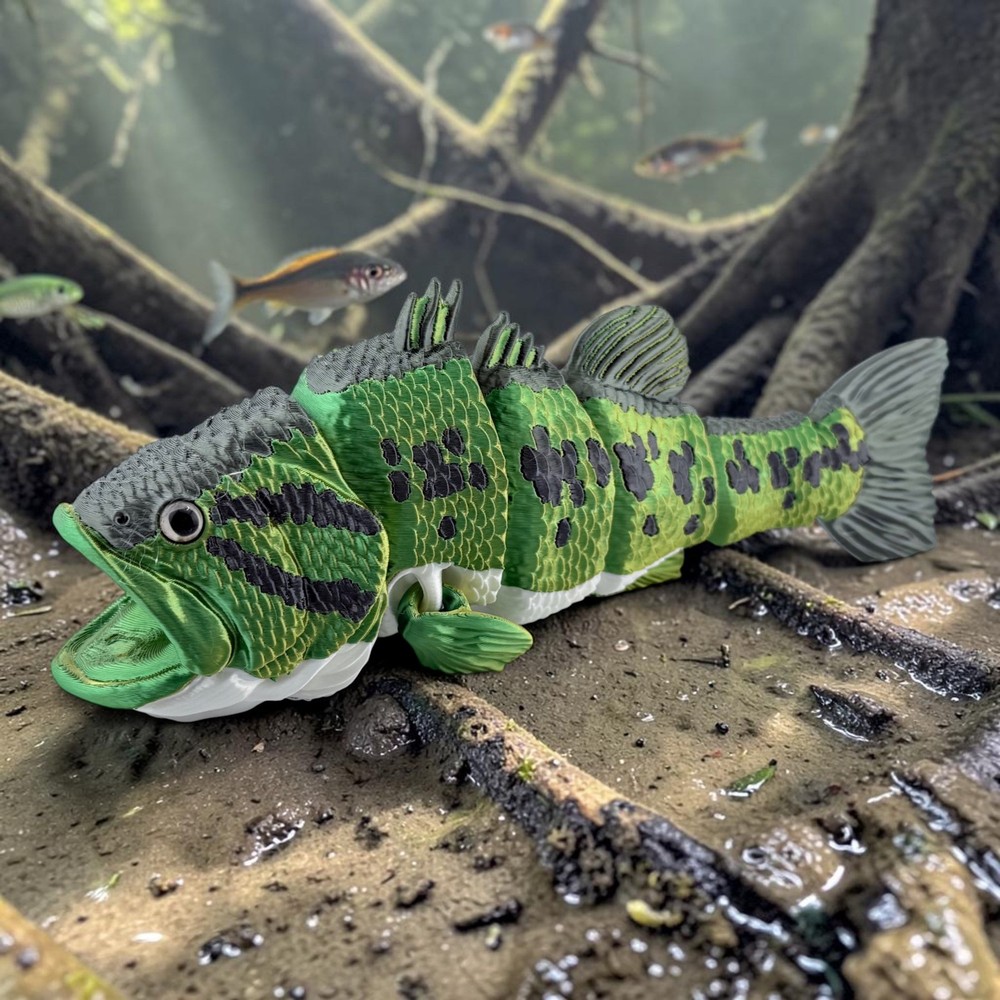 3D Printed Articulated Largemouth Bass