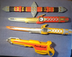 Power Rangers 2002 Ninja Blaster Gun Sword and Staff Weapon NONE WORK PARTS ONLY