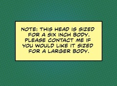 Star Boy Custom Action Figure Head 1:9 or 1:6 Mego
