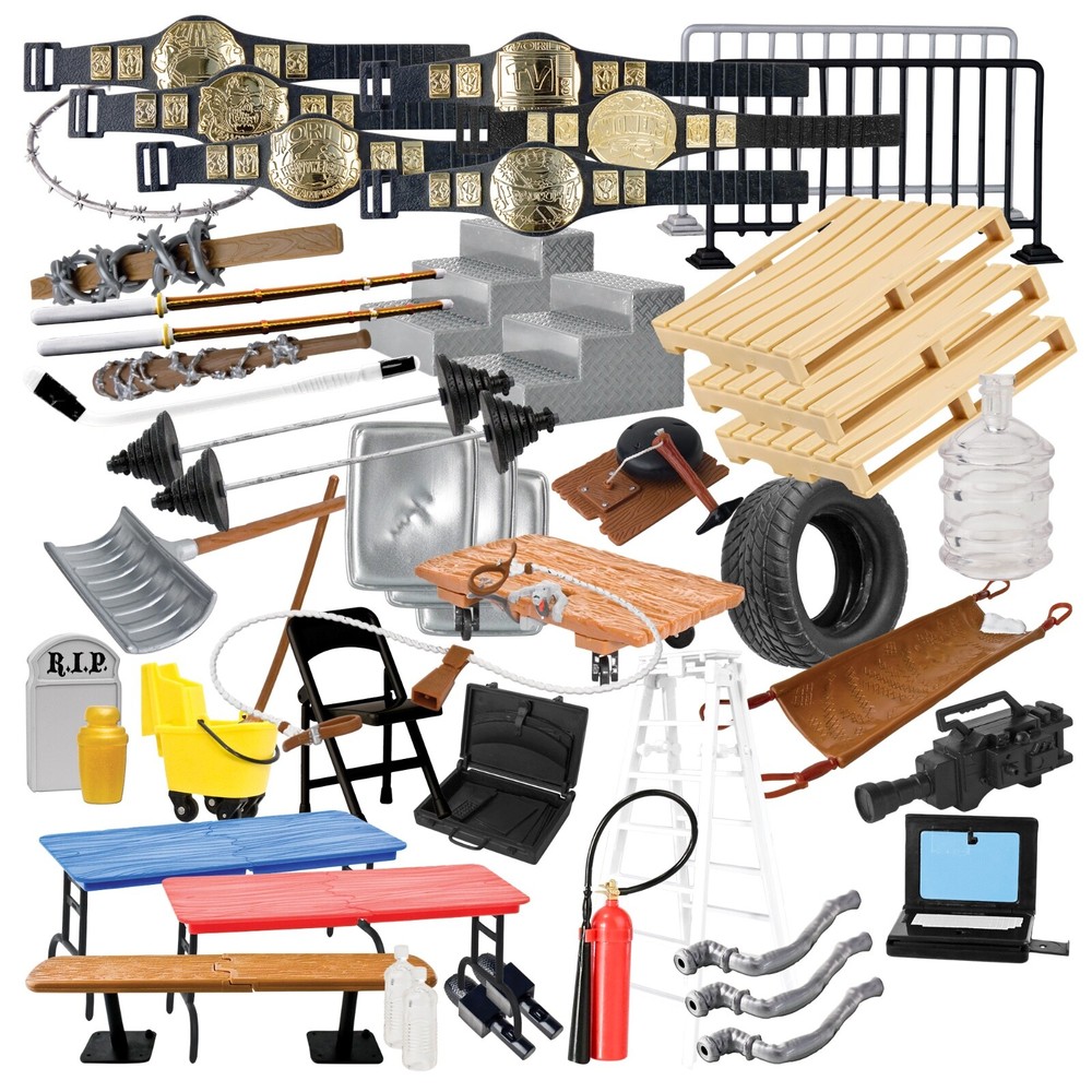 50 Piece Accessory Starter Kit for WWE & AEW Wrestling Action Figures