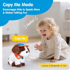 Interactive Plush Robot Dog Toy Voice Control Singing Dancing Kids Gift for Boys