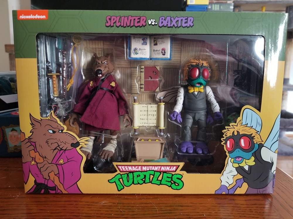 NECA Teenage Mutant Ninja Turtles Splinter & Baxter Cartoon 2-Pack TMNT