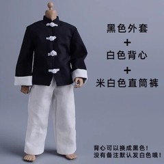 1/12 Chinese Kung Fu Monk Fighting Suit Clothes For 6″ Male Action Figure Body