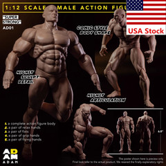MUFF TOYS ADAM 1/12 Male Super Strong Muscle Flexible Joint Body 6″Action Figure