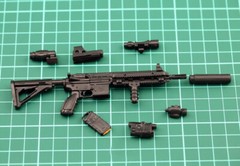 1:6 Scale Model Assembly Assault rifle Gun 4D Black HK416 For 12″ Figure ~