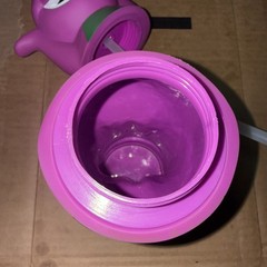 Barney Purple Dinosaur Drink Cup Bottle 12” Straw Hole Lyons Universal VTG