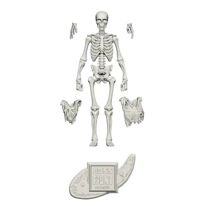 Bone White Skeleton Vitruvian HACKS Blank Action Figure 3 3/4″ Boss Fight