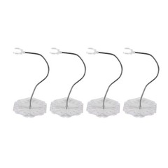 4 Pack Clear Action Figure Stand Action Display Holder Metal Support Arm