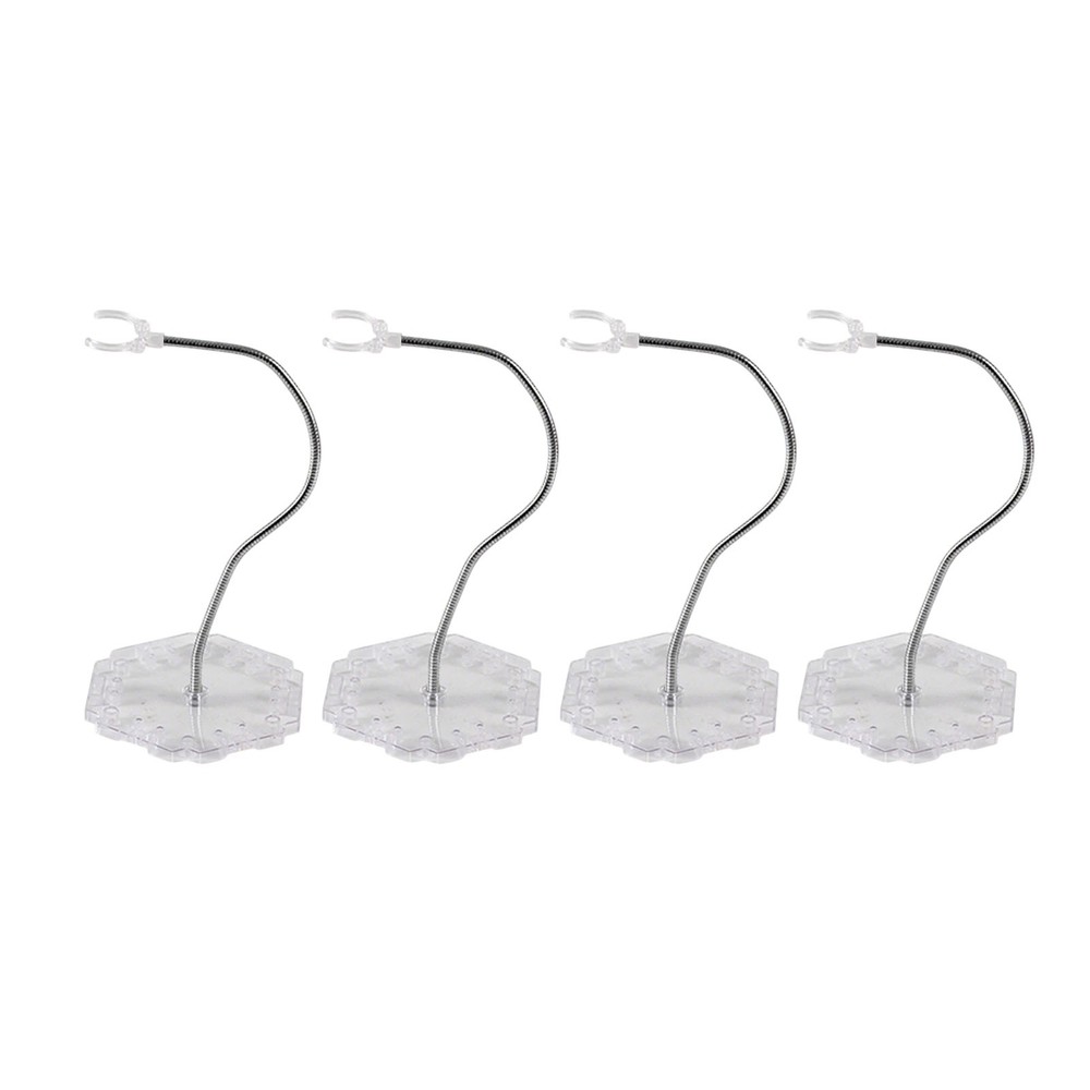 4PCS Clear Action Figure Stand Action Display Holder Metal Support Arm