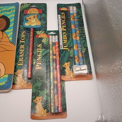 Vintage Disney The Lion King Simba NIP New Sealed: EraserTop,Pencils&Jumbo+Extra