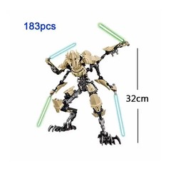 32 cm General Grievous Action Figure with Lightsaber – Buildable Block Toy Gift