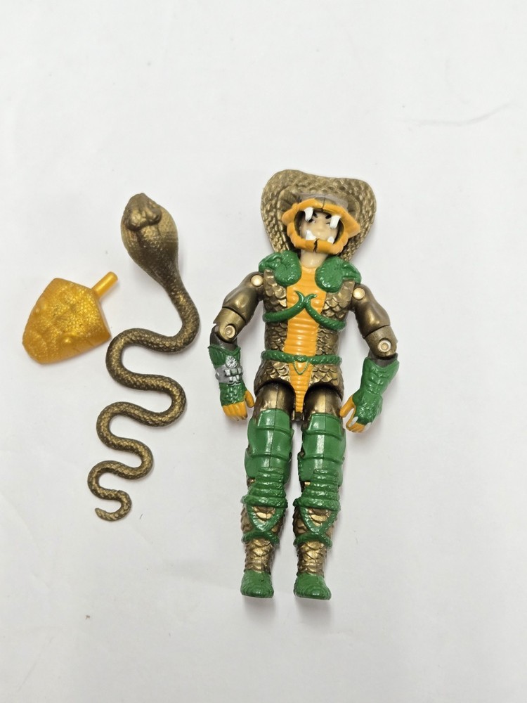 1986 GI Joe Serpentor Figure W. Hood Snake Parts Lot Cobra Vintage Weapon