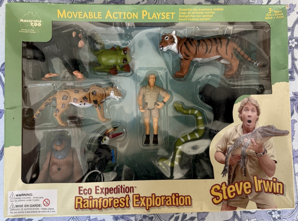 STEVE IRWIN Eco Expedition RAINFOREST EXPLORATION Move Action Play Set 2006 NEW