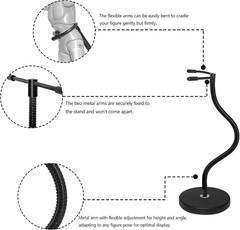 Action Figure Stand with Magnetic Base –Stop Motion Rig with Adjustable Dual-Arm