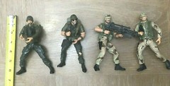 Army Military Action Figures with Accessories Toys Hobby Vintage Camo Lot of 4
