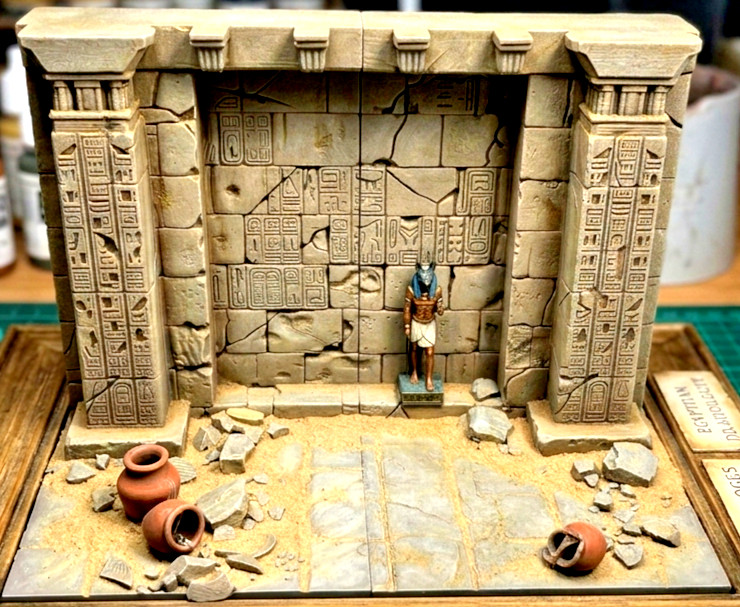 Ancient Temple Ruins Diorama Display | Indiana Jones Style Tomb Background