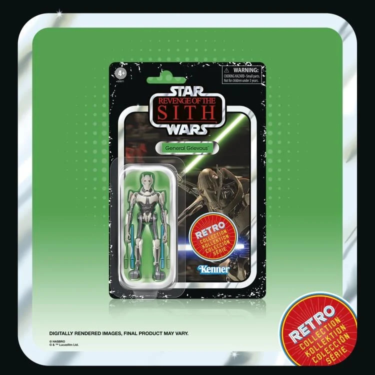 Star Wars The Retro Collection ROTS General Grievous 3.75″ Figure UNPUNCHED MINT