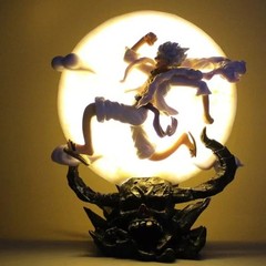 One Piece Monkey D. Luffy Gear 5 Figure with Moon Light Anime Statue Model 14cm