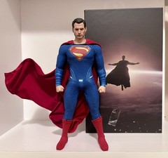 Manipple Superman Action Figure w/ Alternate Heads w/ Wired cape US Seller