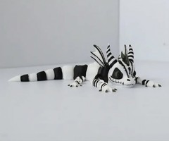 3D Printed Dragon Figurine Beetlejuice Gothic Fantasy 6.3 ” Next Day Ship