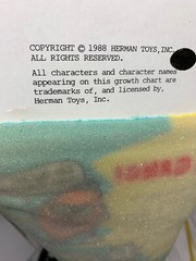 Vintage 1988 Pee Wee HERMAN tv movie show Playhouse peewee Growth Chart