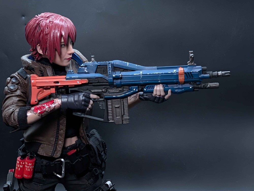 1/6 scale custom painted 3D print scifi cyberpunk heavy assault rifle