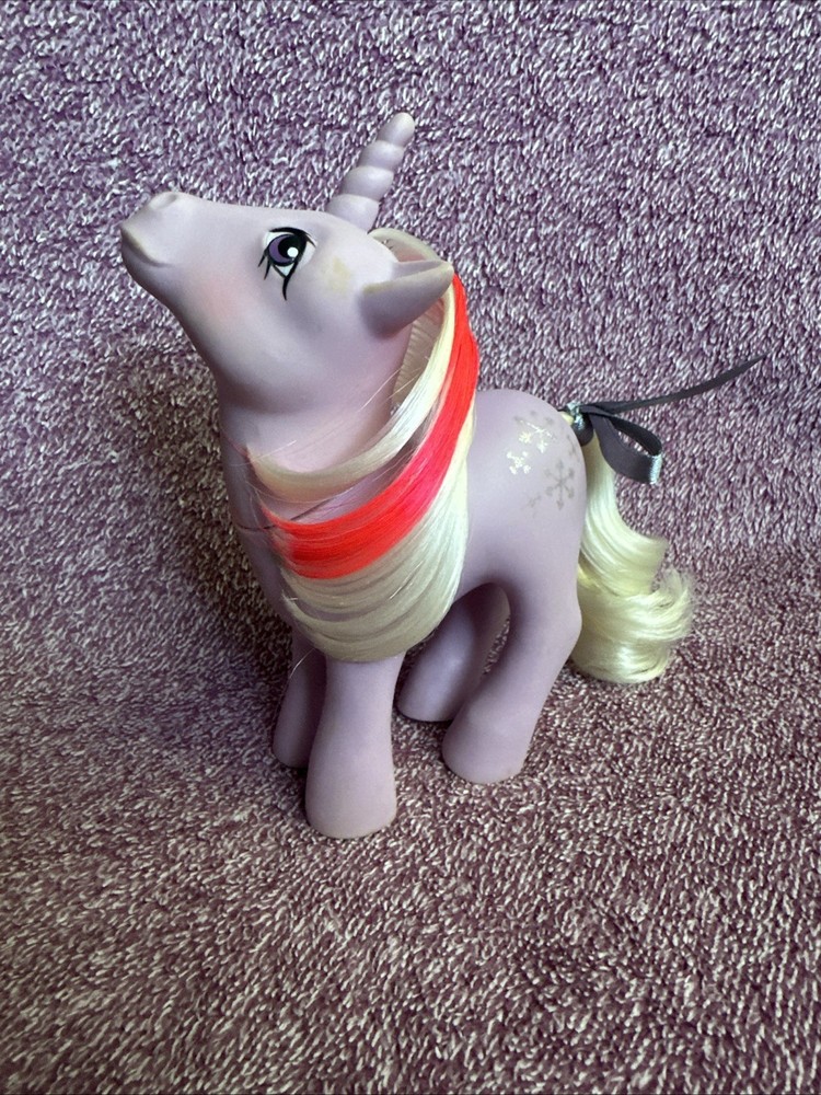 My Little Pony G1 – Powder – 1980s Snowflake Unicorn Pony! Flawed!