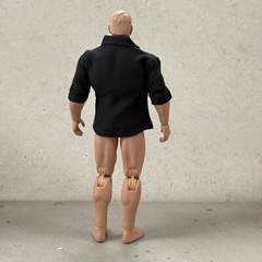 SU-RG-RSHT-BK: 1/12 Black Dress Shirt with roll-up sleeve for 6″ action figure