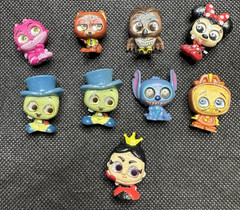 Disney Doorables Glitter Lot of 9 Stitch Minnie Beauty Beast Pinocchio Zootopia