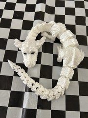 New 15″ FALKOR Articulated 3D Printed Figure NEVERENDING STORY White DRAGON