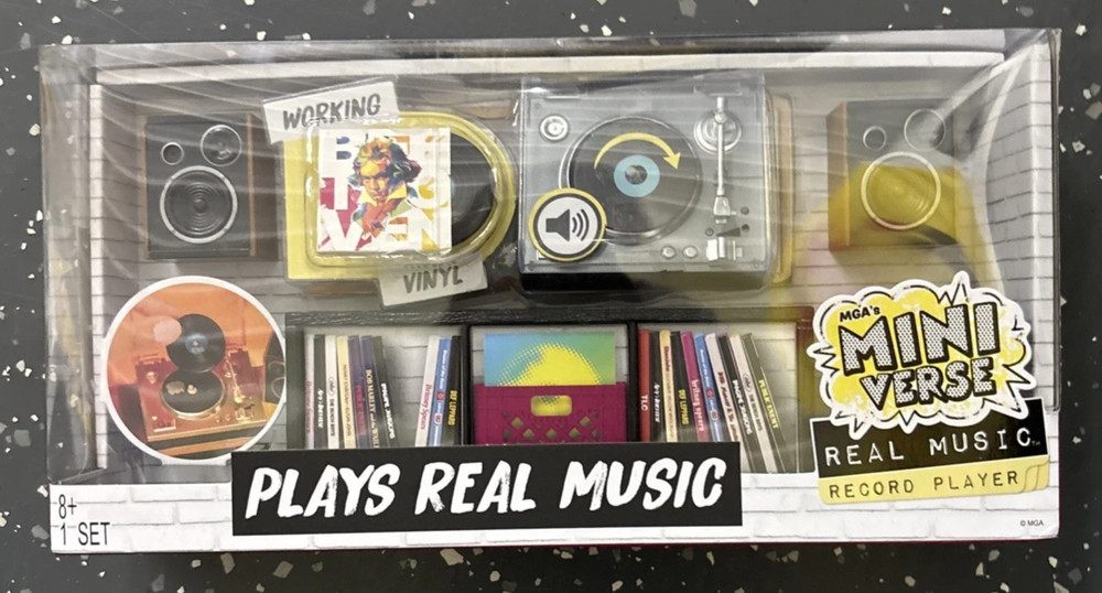 MGA’s Miniverse Real Music Record Player Mini Collectibles Mini Playable Record