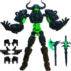 Titan 13 Fully Articulated Action Figure – Customizable Anime Robot, 2″ Black