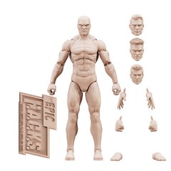 Champagne Beige 1:12 EPIC HACKS Blank Male Action Figure 6″ Boss Fight