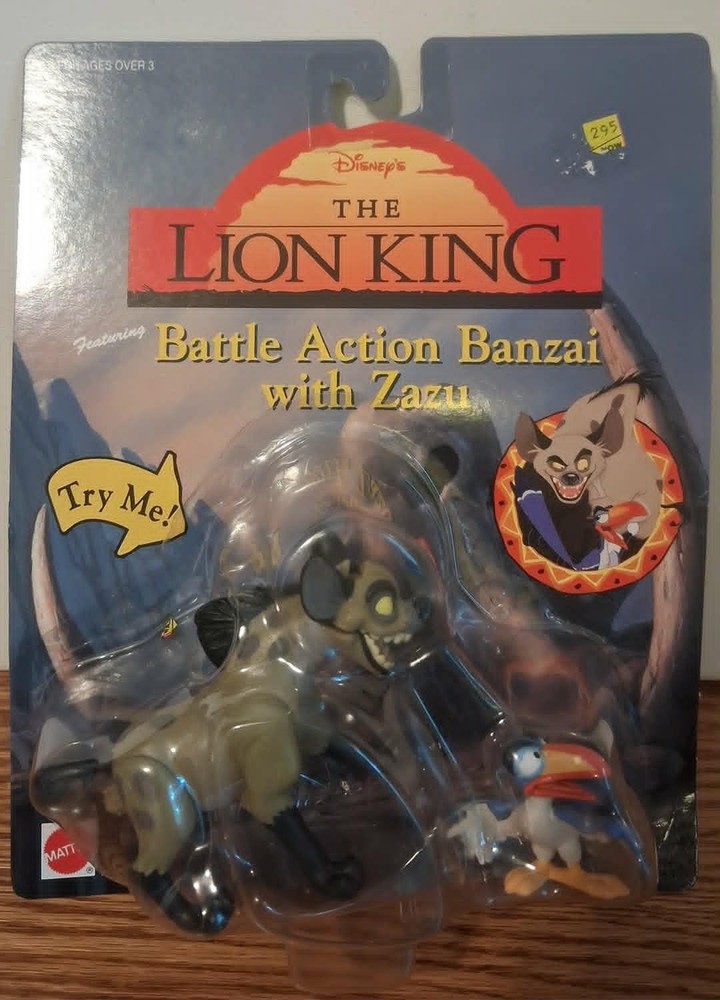 Vintage 1994 Mattel Disney’s The Lion King Battle Action Banzai with Zazu (NIP)
