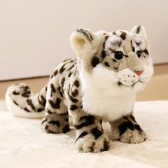 Realistic Snow Leopard Plush Toy 9.1×19.7in Soft Stuffed Animal Gift Doll