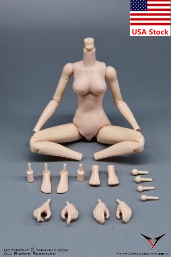 1/6 Female Flexible Pale Skin 12″Girl Soldier Action Figure Body Toys Dolls