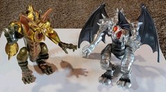 IRON MAN FIN FANG FOOM. AUREUS GOLD DRAGON & ARGENT SILVER DRAGON. TOY BIZ 1995