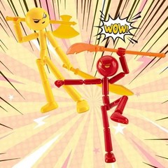 Articulated Stickman Robot Figure – 3D Printed Movable Mannequin – Drawing Model