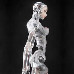 18cm Bone Workshop 1/12 AI Agent Lady Transparent Mech Action Figure