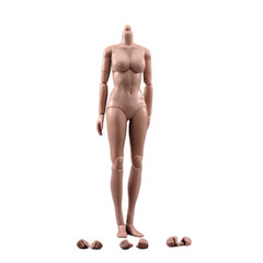 US 1:6 Woman Suntan Skin Middle Breast Female Body Super Action Figure Model Toy