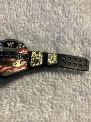 Mattel WWE United States Championship Champion Title Belt Black Strap WORN PAINT