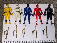 1995 Mighty Morphin Power Rangers Alien Rangers Complete Set All Weapons